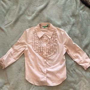 Tibi red-checkered ruffled snap blouse